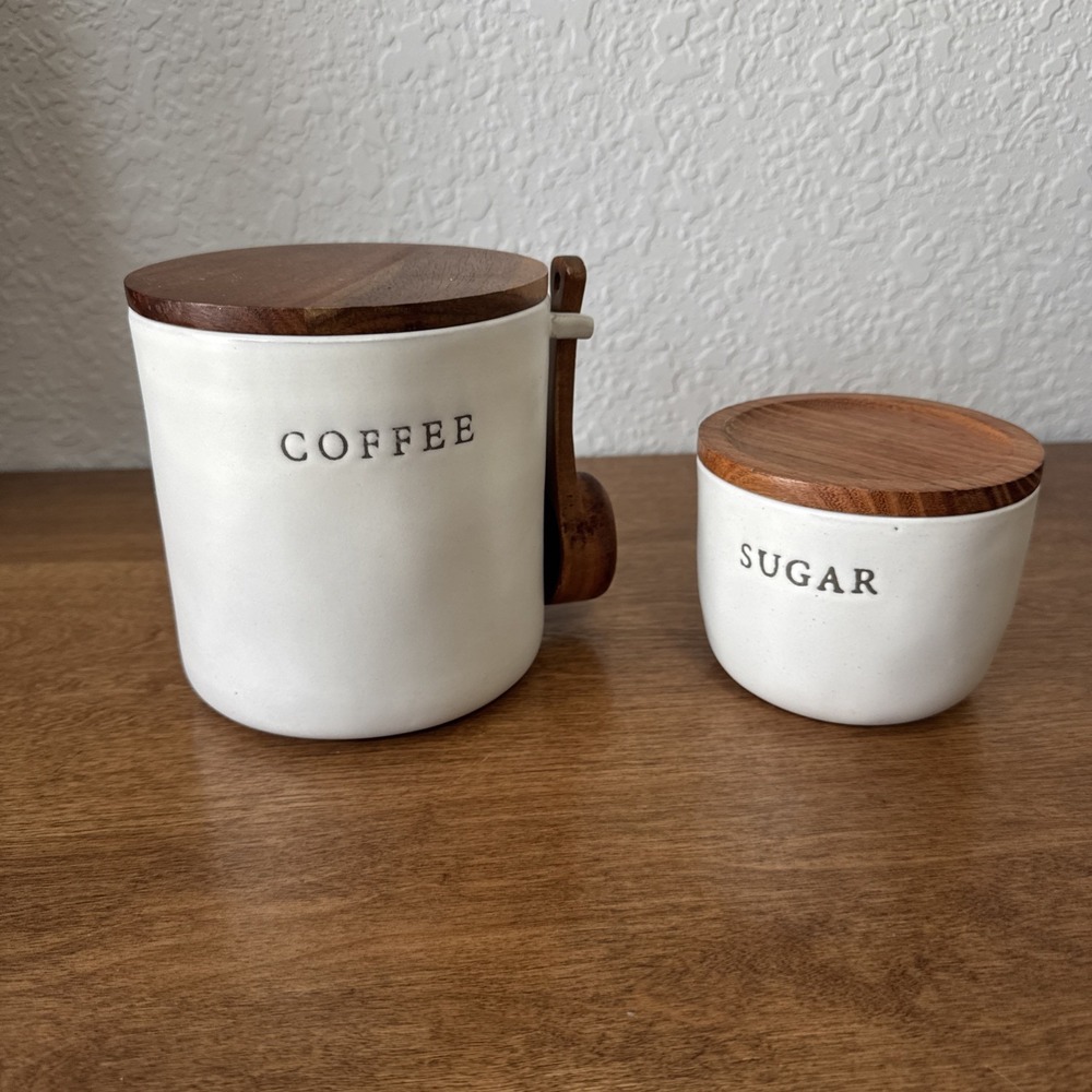 Hearth & Hand Magnolia Coffee & Sugar Cellar w/Lid in Sour Cream Stoneware